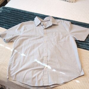 Croft & Barrow Men's Casual Light Gray Button Down Shirt Size L